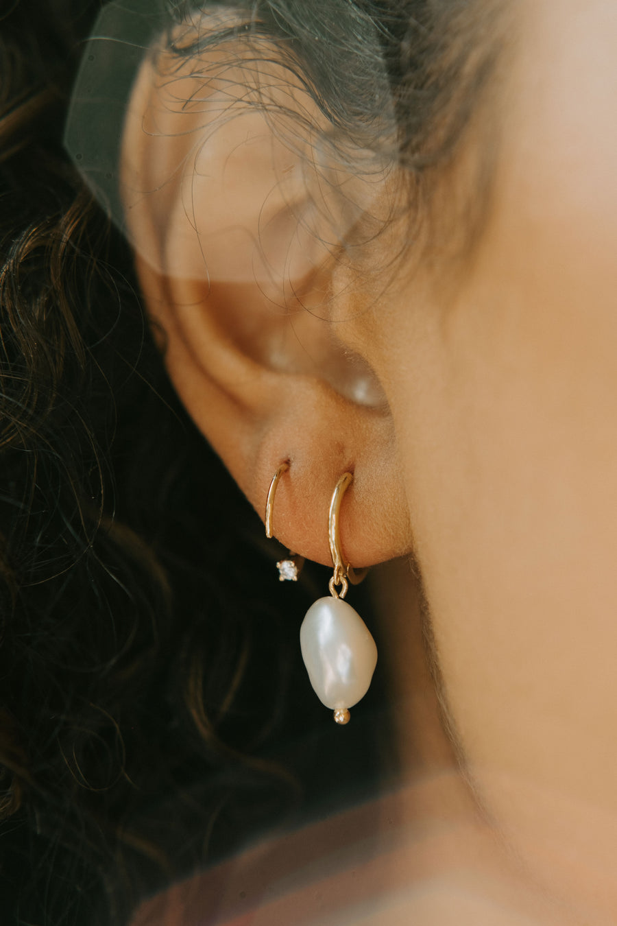 White Pearl Earrings