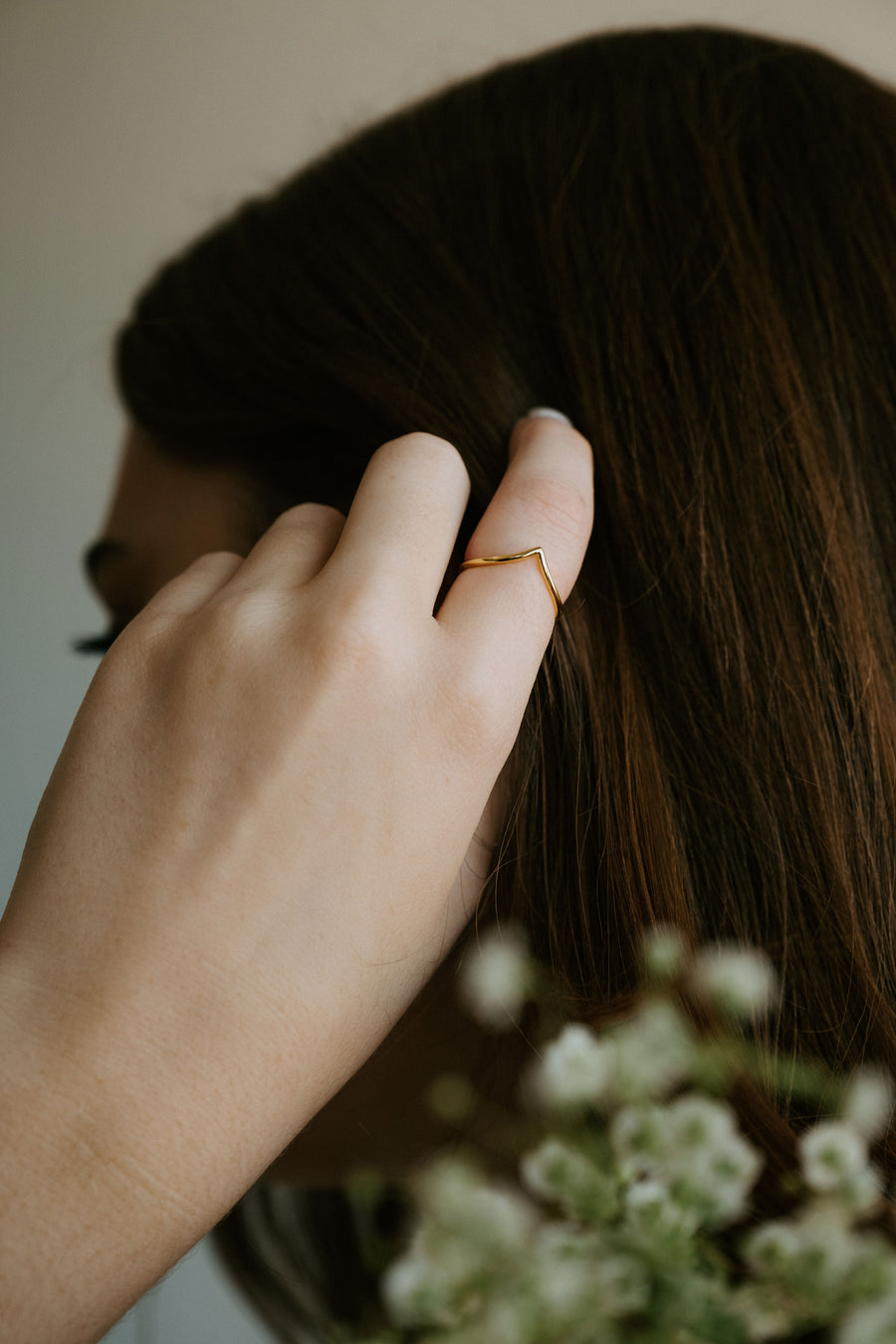 Golden Wishbone Ring