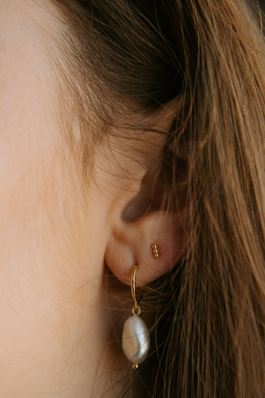 Triple Beaded Studs