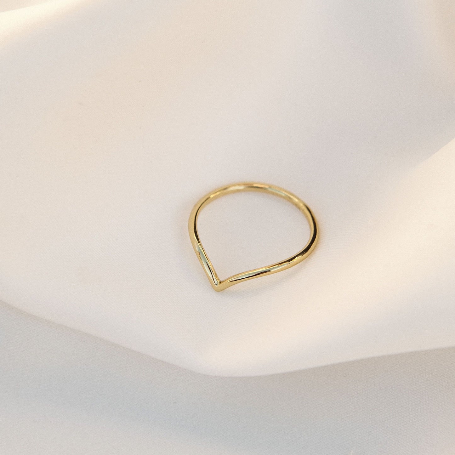 Golden Wishbone Ring