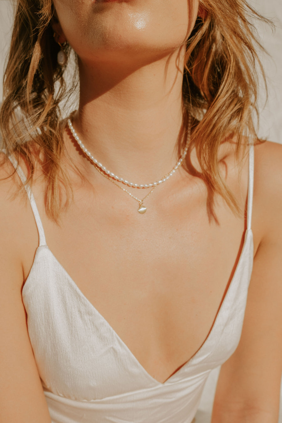 Gold shell hot sale necklace choker