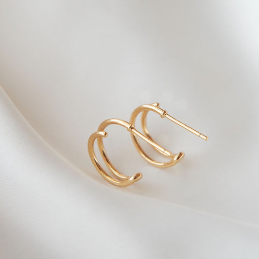 Double Hoops Stud Earrings