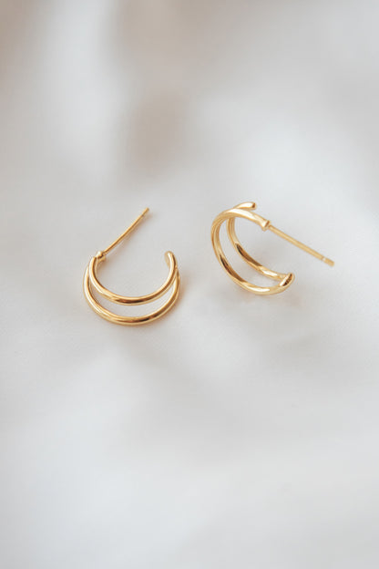 Double Hoops Stud Earrings