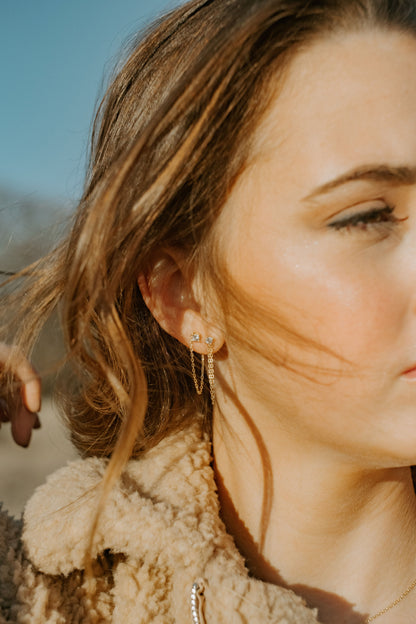 Stone Chain Single Earring