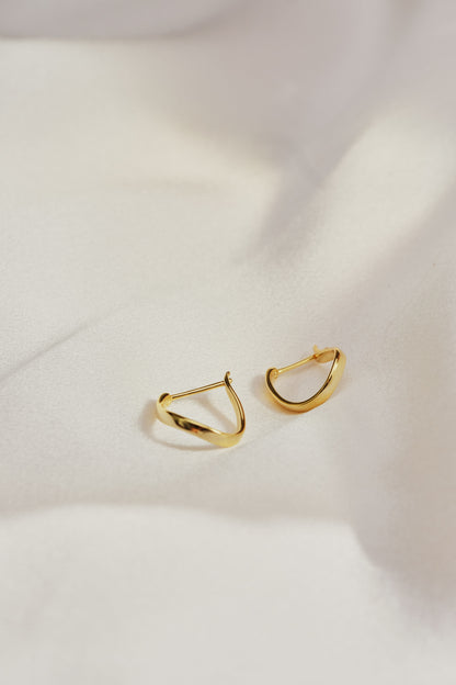 Swaying Curved Hoop Earrings