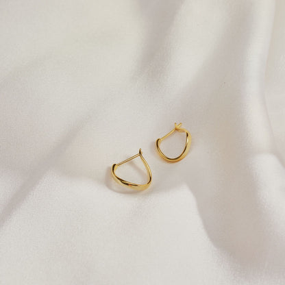 Swaying Curved Hoop Earrings