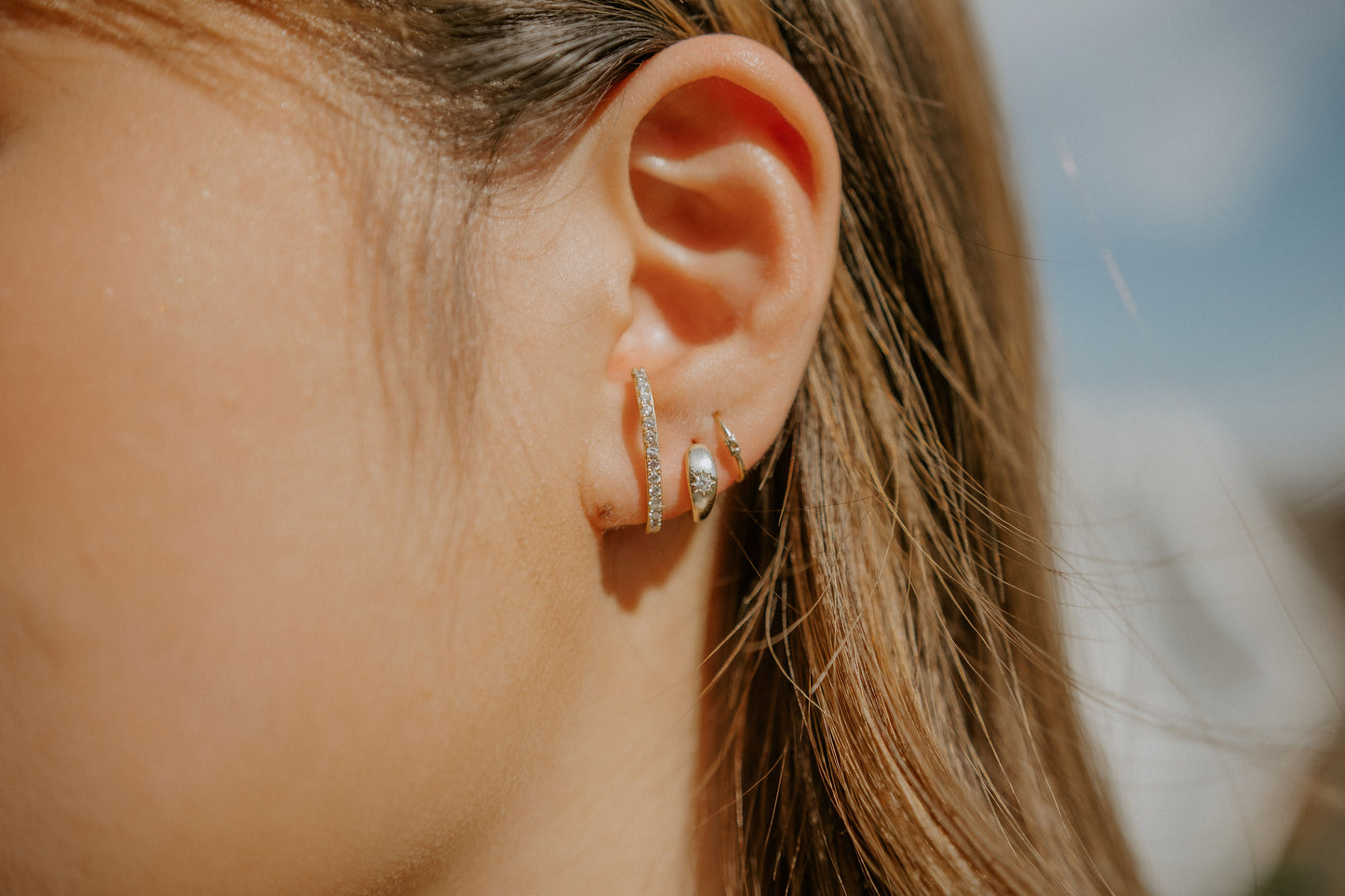 Luminous Huggie Earrings